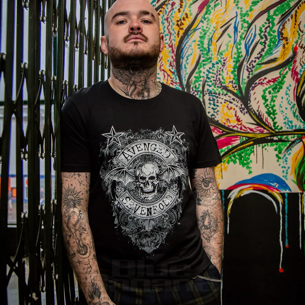 Official Avenged Sevenfold Star Flourish T Shirt (Black)