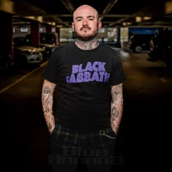 Official Black Sabbath Wavy Logo T Shirt (Black/Purple)