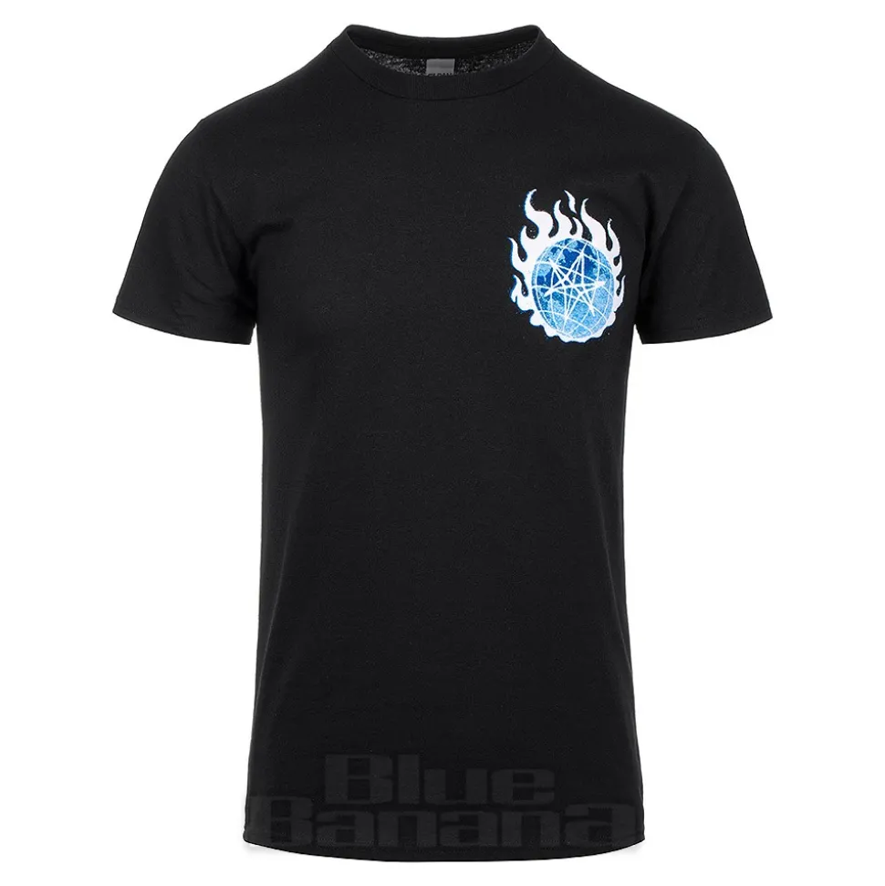 Official Bring Me The Horizon Blue Flame Globe T Shirt (Black)