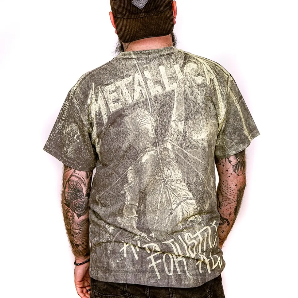 Official Metallica Justice Neon T Shirt (Grey)