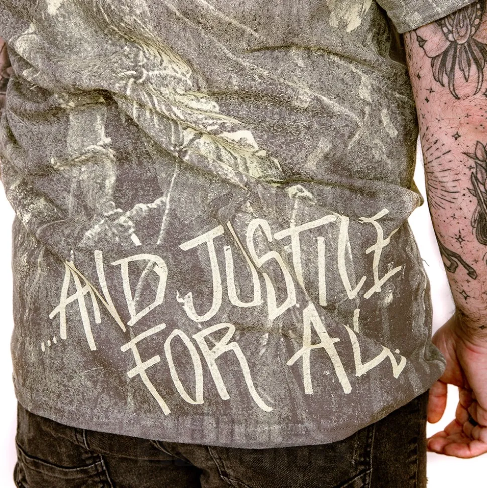 Official Metallica Justice Neon T Shirt (Grey)