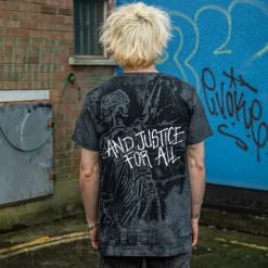Official Metallica Justice Wash T Shirt (Black)