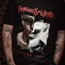 Official Motionless In White Split Screen T Shirt (Black)