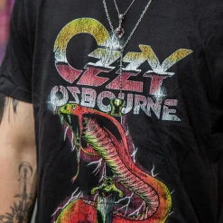 Official Ozzy Osbourne Vintage Snake T Shirt (Black)