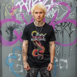 Official Ozzy Osbourne Vintage Snake T Shirt (Black)