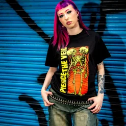 Official Pierce The Veil Wavy Skeleton T-Shirt (Black)