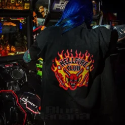 Official Stranger Things Hellfire Distressed Sleeveless Shirt (Black)