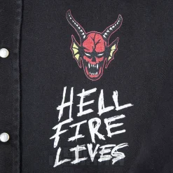 Official Stranger Things Hellfire Distressed Sleeveless Shirt (Black)