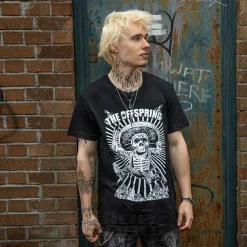 Official The Offspring Jumping Skeleton T Shirt (Black)