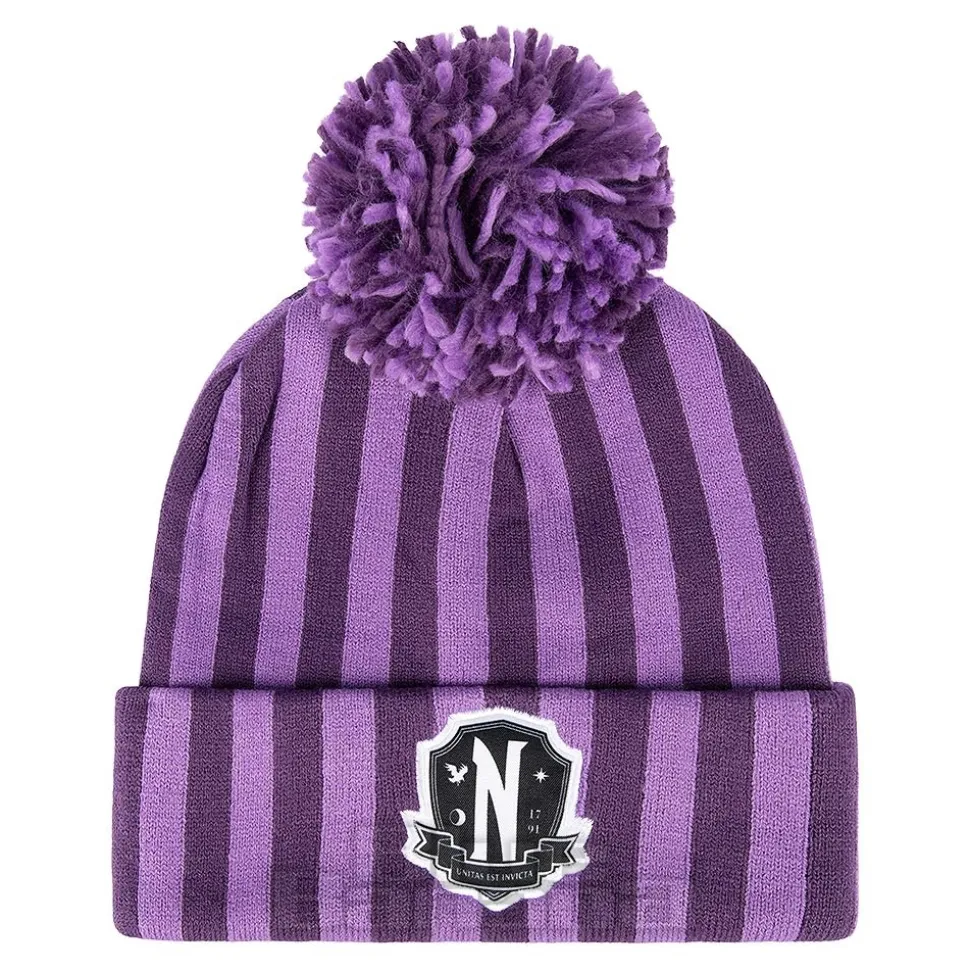 Official Wednesday Nevermore Bobble Hat (Purple)