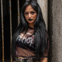 Slipknot The End Mesh Crop T-Shirt (Black)