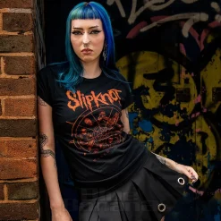 Slipknot Wheel Ladies T Shirt (Black)
