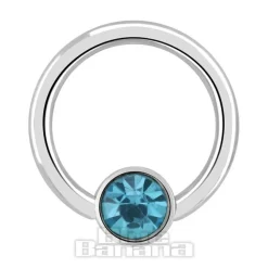 Surgical Steel 1.2mm x 8mm Flat Jewelled BCR (Zircon)