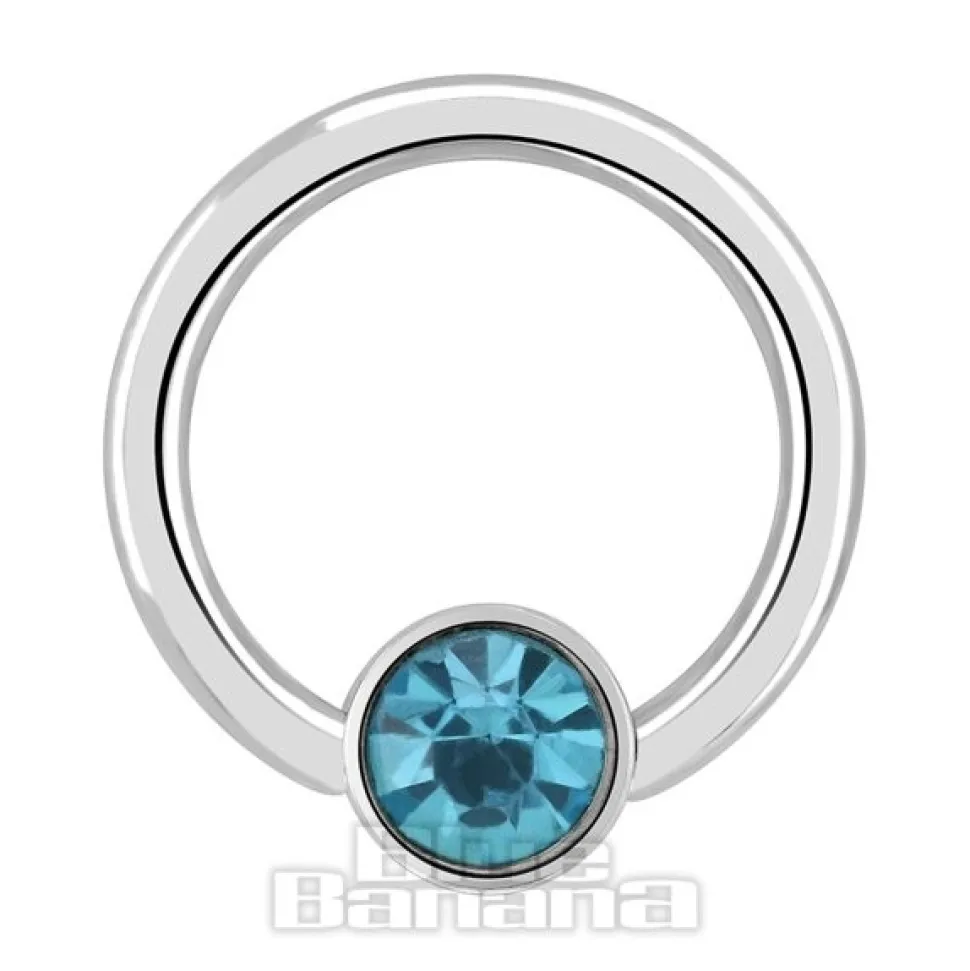 Surgical Steel 1.2mm x 8mm Flat Jewelled BCR (Zircon)