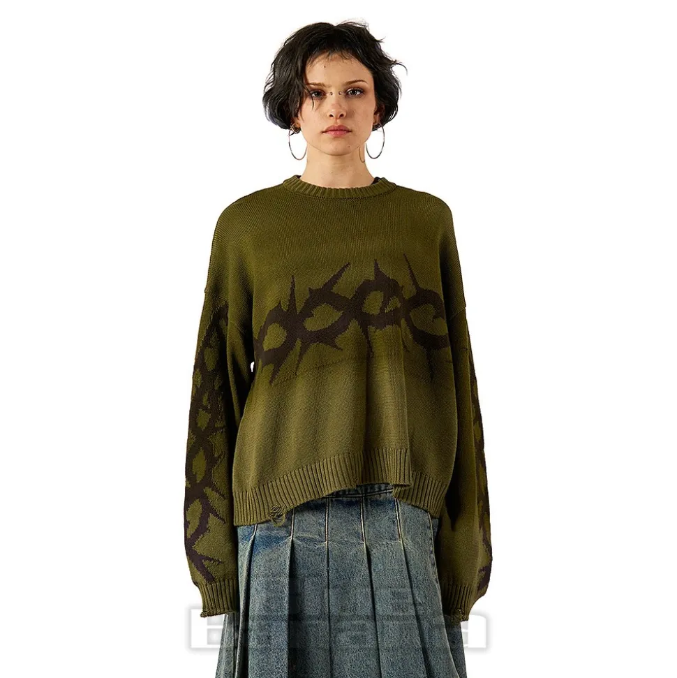 The Ragged Priest Crown Jumper (Green)