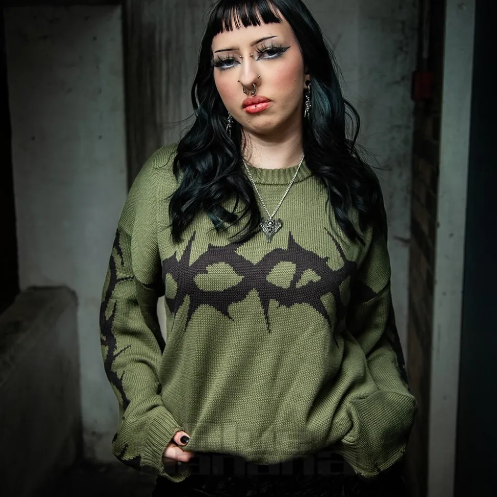 The Ragged Priest Crown Jumper (Green)