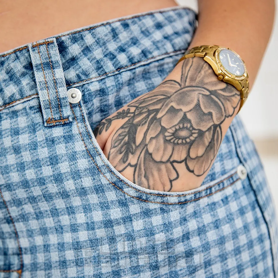 The Ragged Priest Gingham Jeans (Blue)