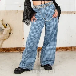 The Ragged Priest Gingham Jeans (Blue)