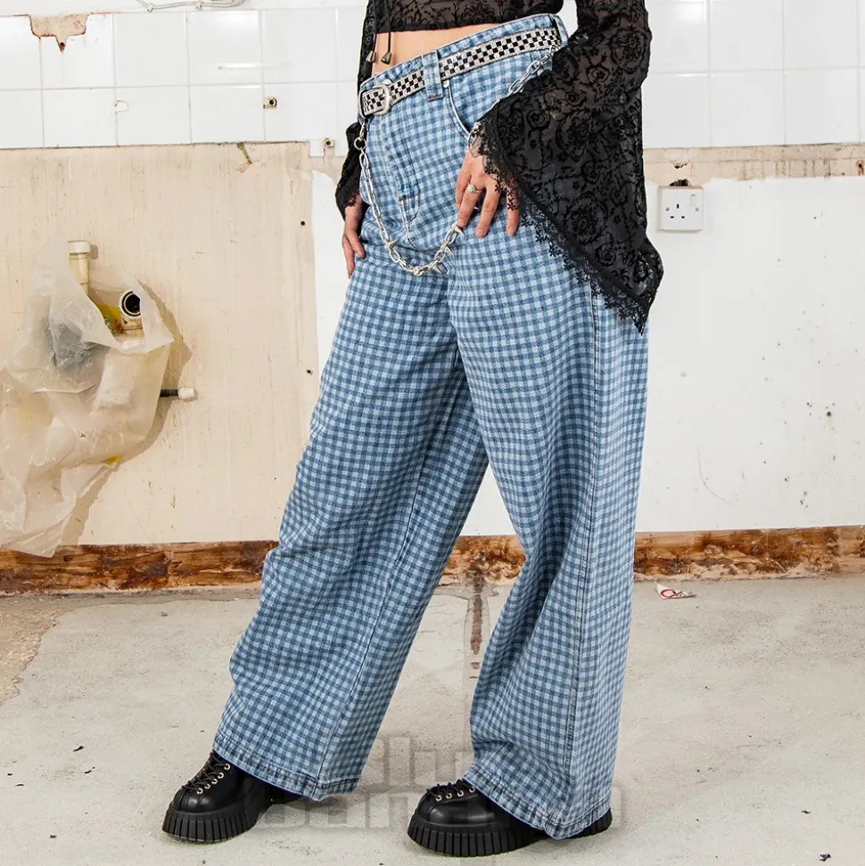 The Ragged Priest Gingham Jeans (Blue)