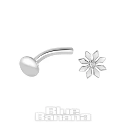 Threadless Float Titanium Navel Bar Flower